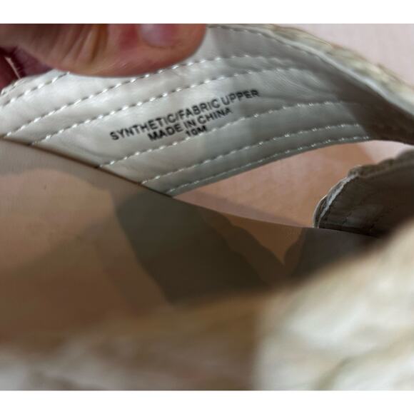 JSlides Quiver Bone Raffia wedge Sandal Women's Size 10 M white - Picture 6 of 10